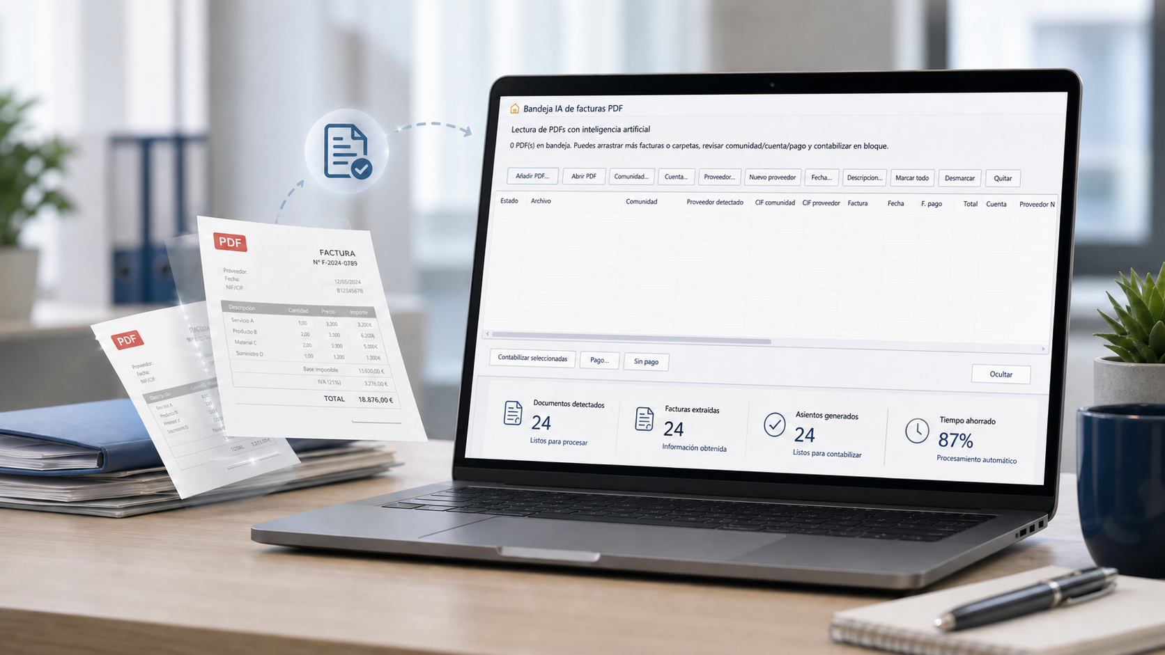 Automatización con inteligencia artificial para contabilizar facturas PDF en NetFincas