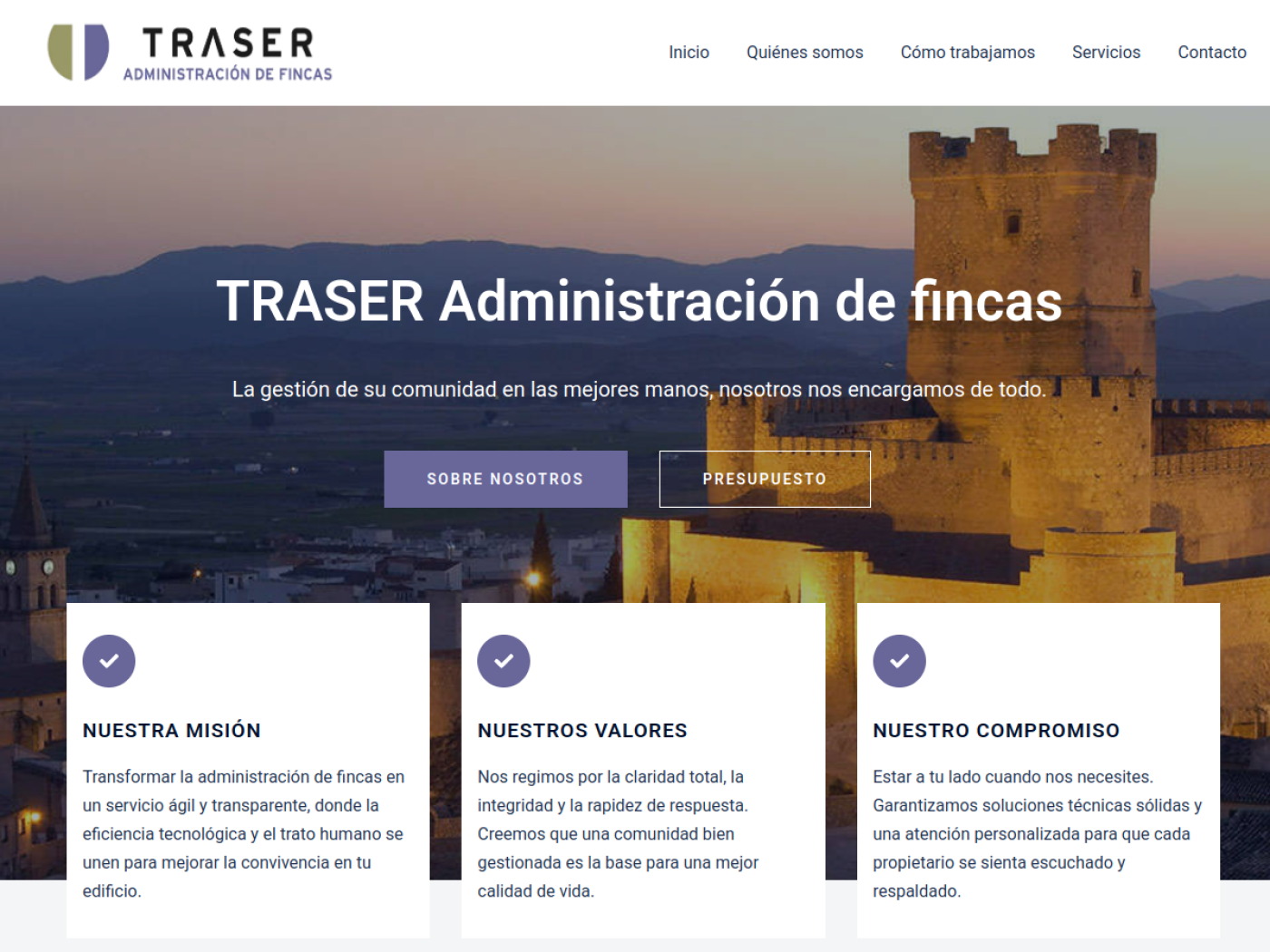 Web de Traser Fincas