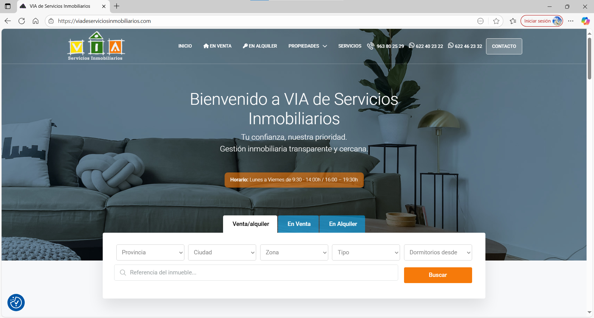 Web de V&iacute;a de Servicios Inmobiliarios