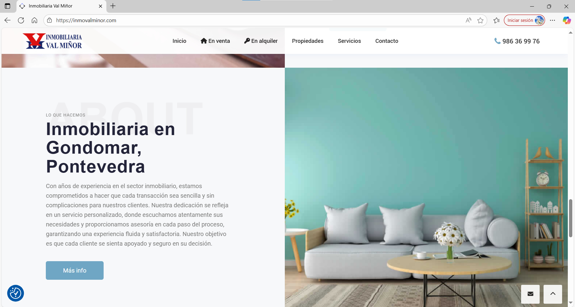 Web de Inmoval Miñor