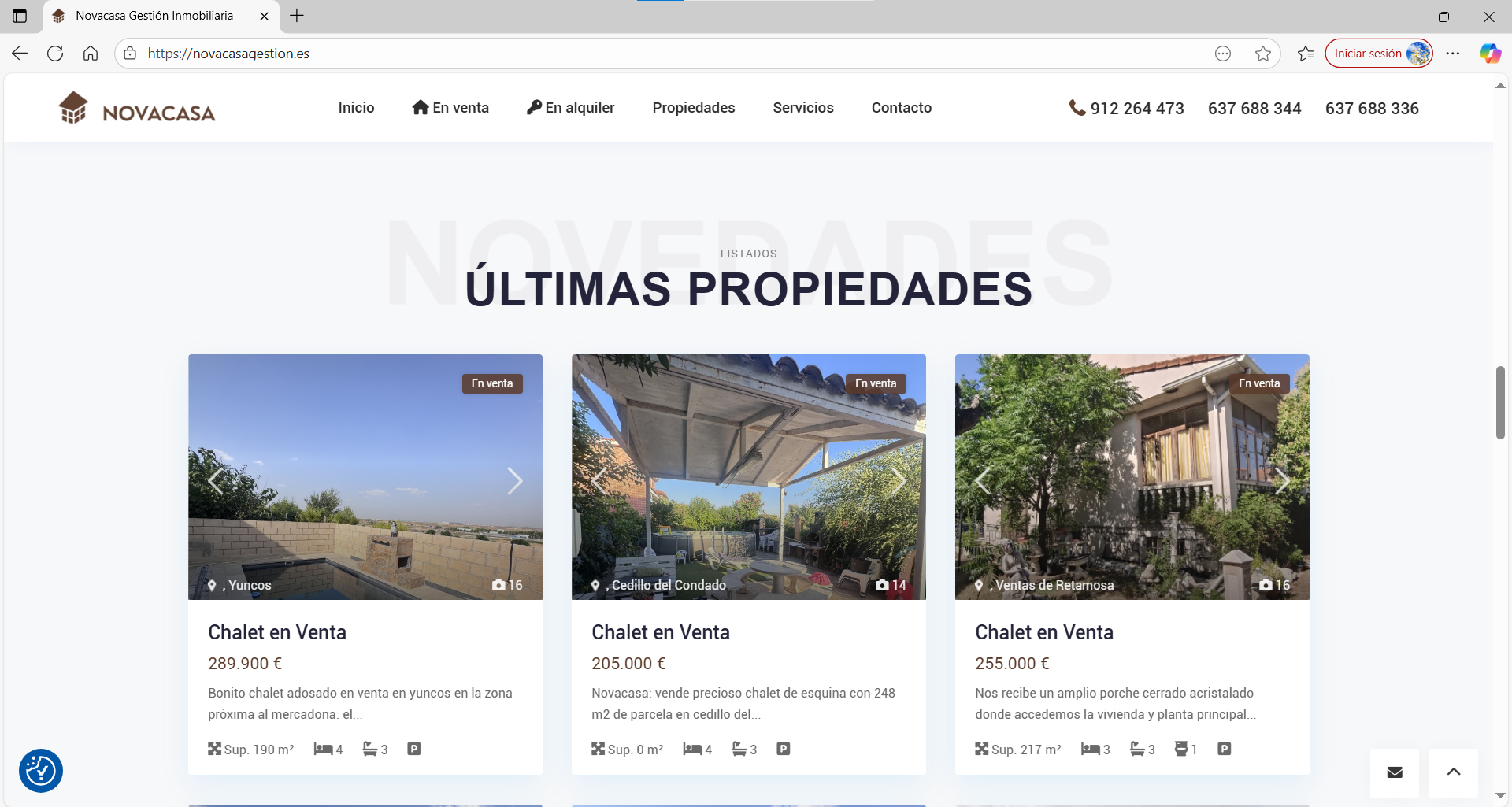 Web de Novacasa Gesti&oacute;n
