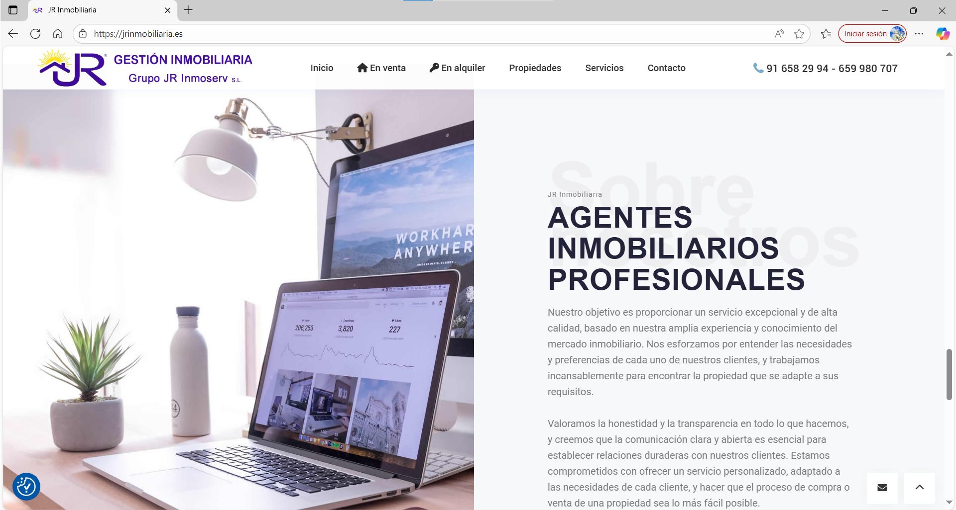 Web de JR Inmobiliaria
