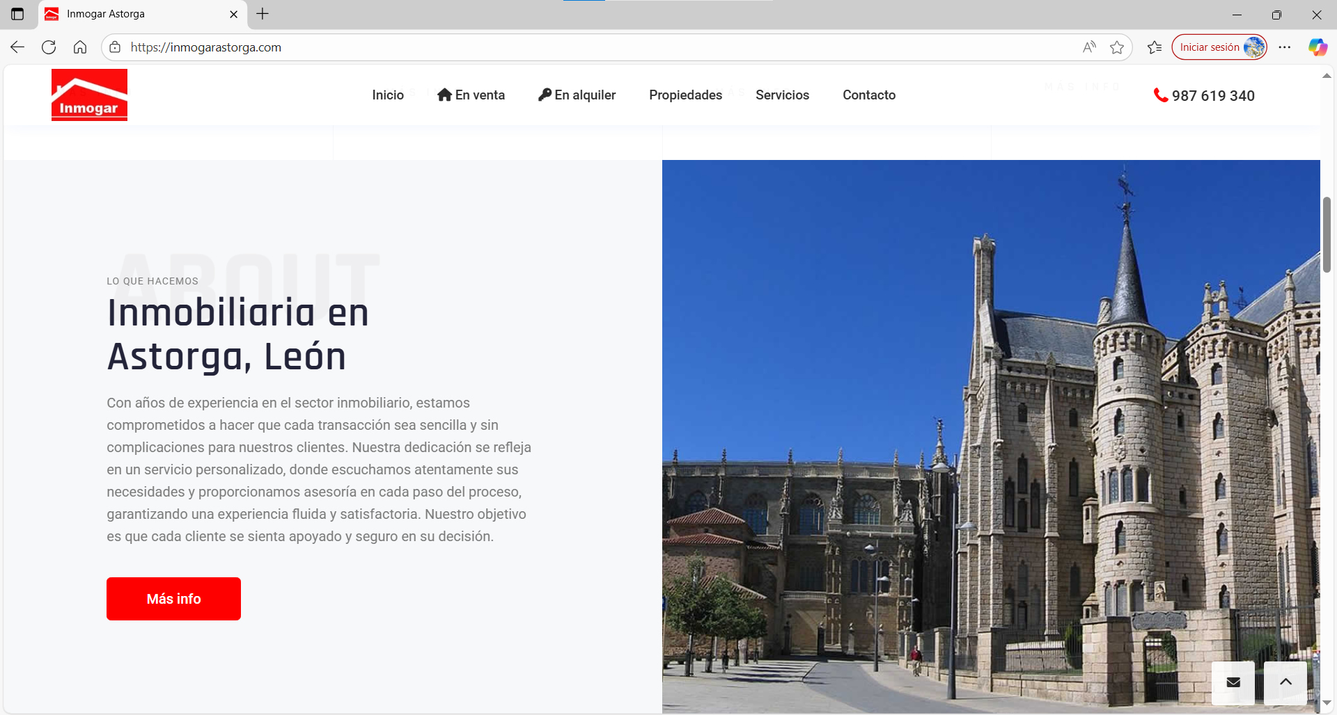 Web de Inmogar Astorga
